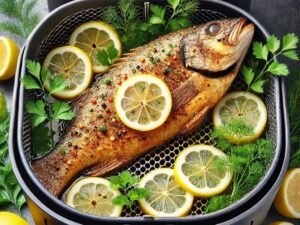 Como fazer peixe na airfryer com ervas finas e limão siciliano