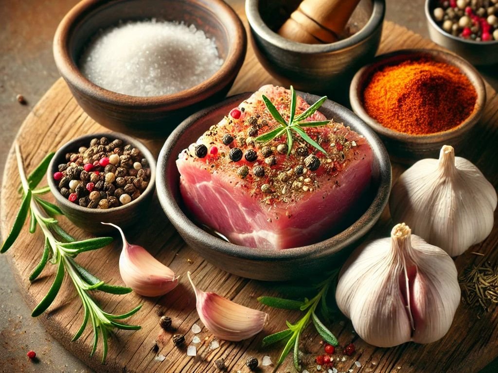 Tempero simples para pernil de porco