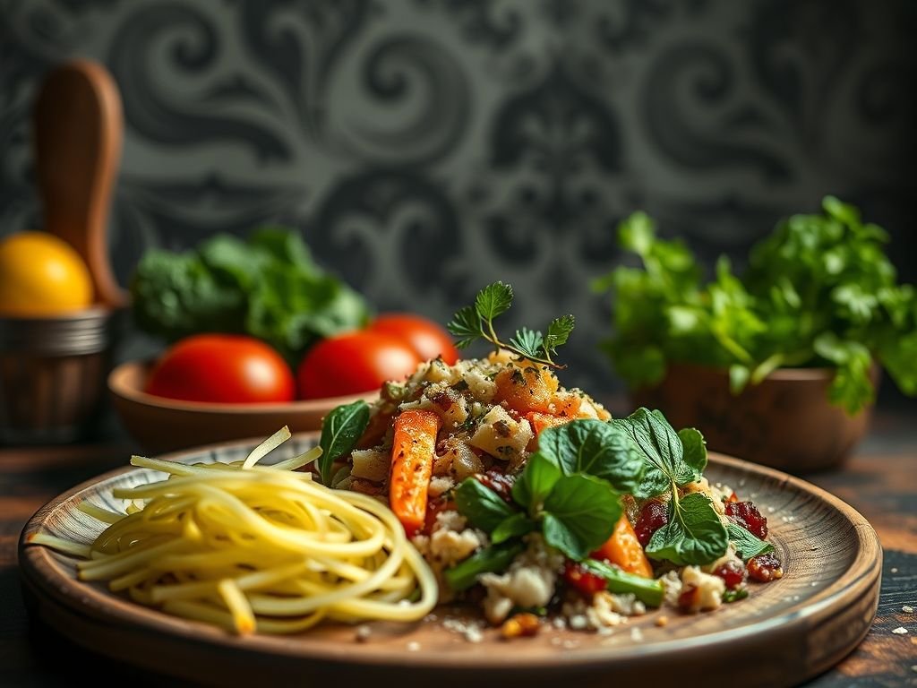 Cominho e pratos vegetarianos