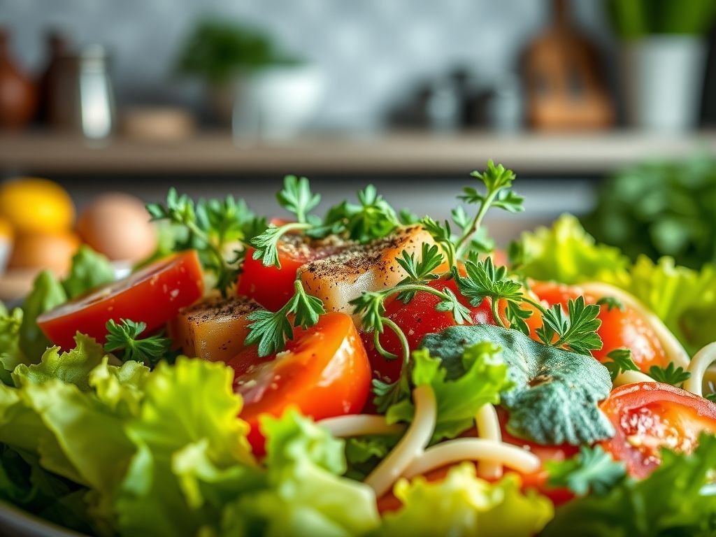 Orégano na salada