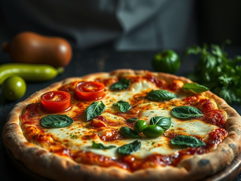 Pizza com molho pesto