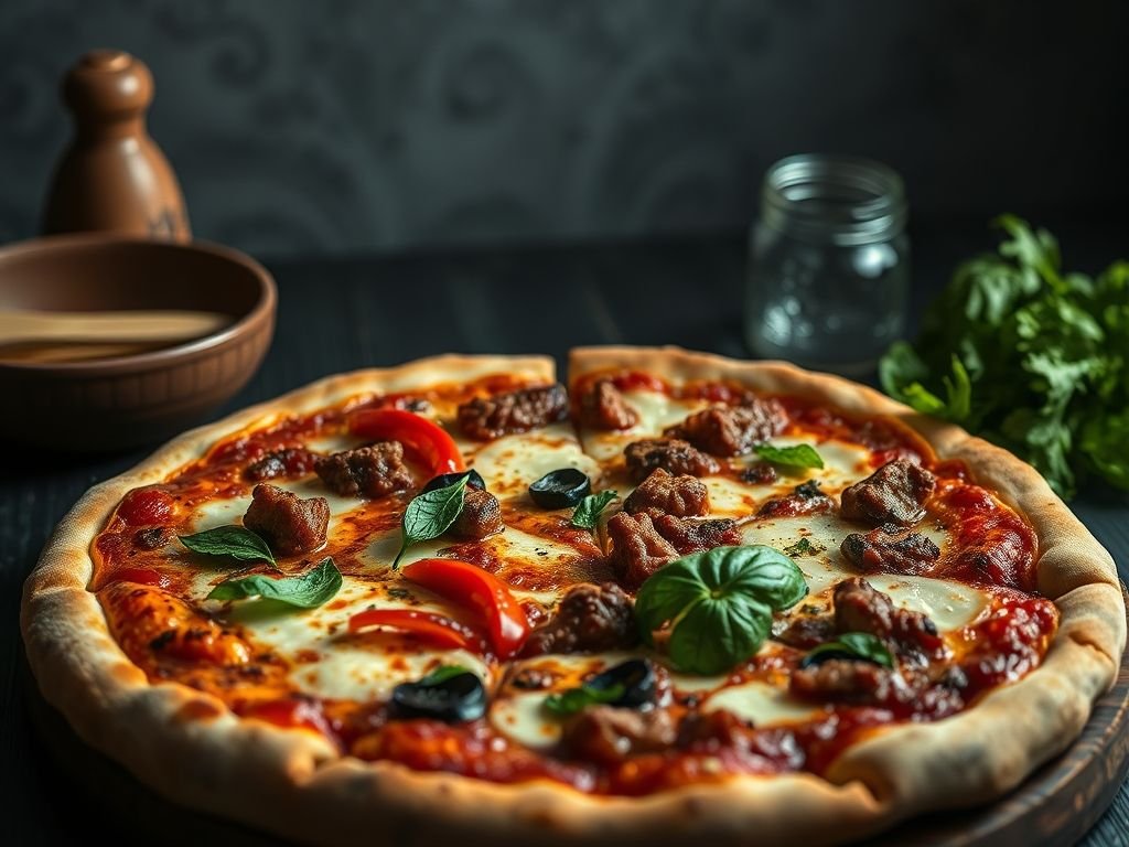 Pizza de carne moída