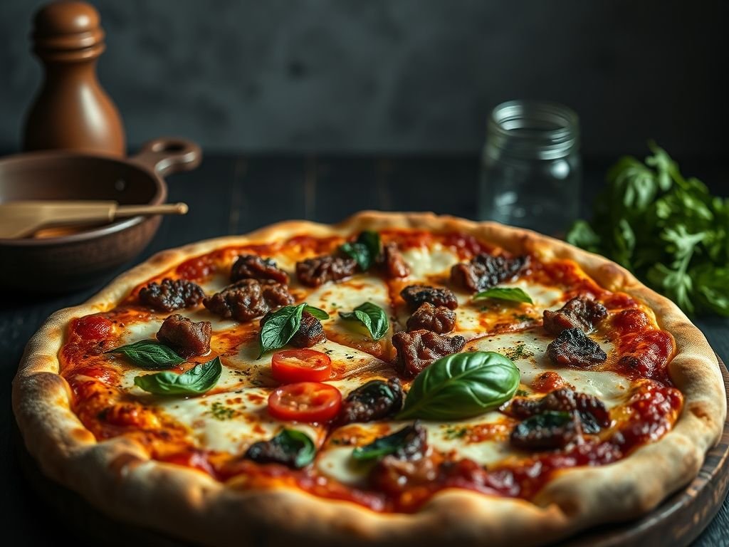 Pizza de carne seca
